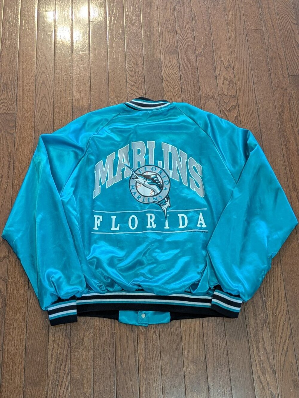 1993 Florida Marlins Locker Line Satin Jacket - Size L